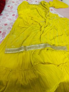 Yellow Sequin Ghara Suit