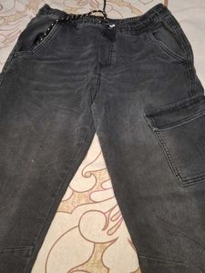 Black Cargo Joggers