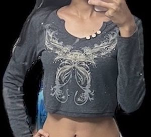 y2k vintage full sleeves top