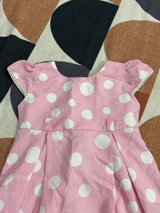 Girls Pink Cotton Frock/ Dress