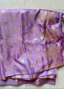 Satin Silk Purple Saree