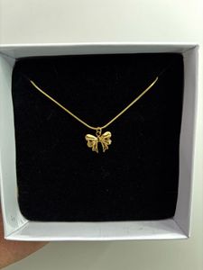 Gold Bow Necklace Anti-tarnish