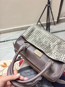 Stylish Metallic Accent Handbag