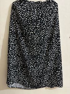 black and white leopard print maxi skirt