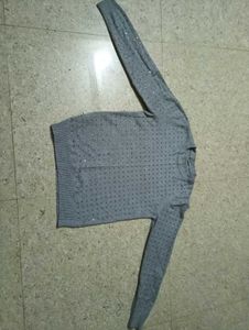 Gray Embellished Sweater