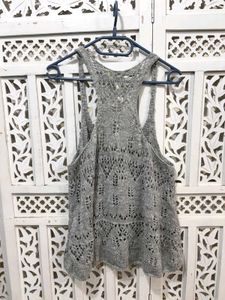 🎀Gray Crochet Tank Top