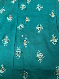 Avaasa Teal Printed Kurti - XL