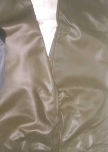 Olive Green Faux Leather Pants