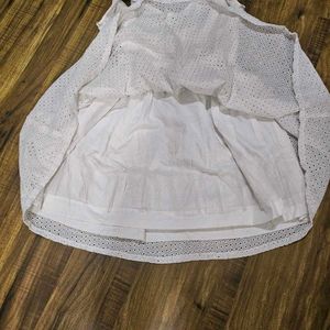 Girl&#39;s Schiffli Dress with Pink Floral Detail