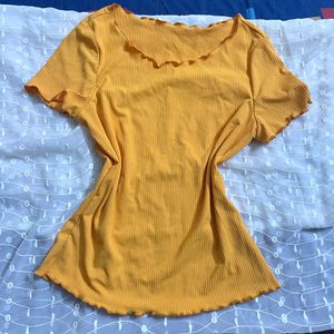 People Mustard Yellow Regular Top