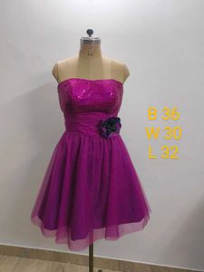 Purple Sequin Tulle Party Dress