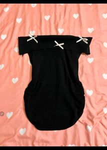 Savana Off-Shoulder Black Top with Bows