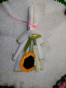 Crochet Sunflower and lavender flower Bouquet