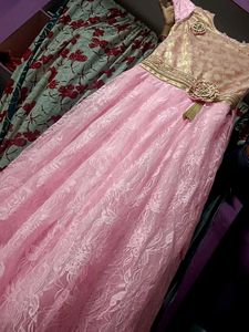 A beautiful pink long frock for festival