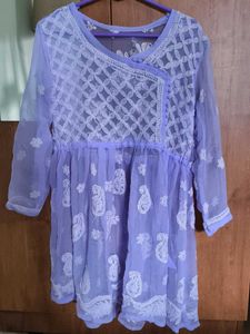 Elegant Lavender Embroidered Kurti