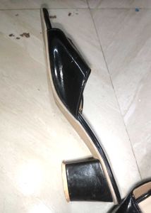 Black Heeled Mules - Size [Your Siz