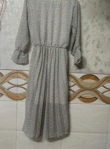 Floral Print Grey Dress