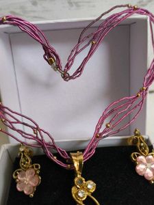 Pink Elegant Necklace Set