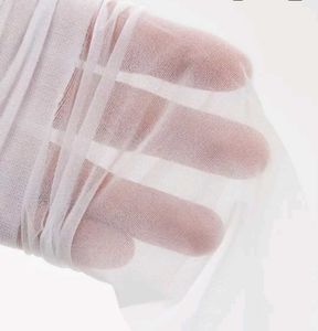 White Striped Thigh High Stockings