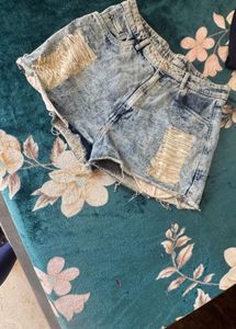 Distressed Denim Shorts