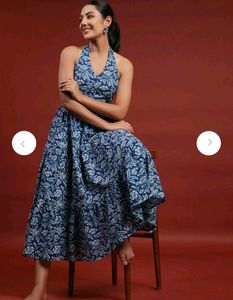 Floral Halter Neck Midi Dress