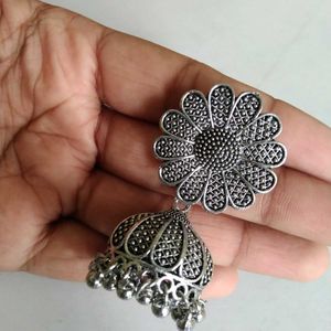 Pack Of 2 Oxidised Jhumka
