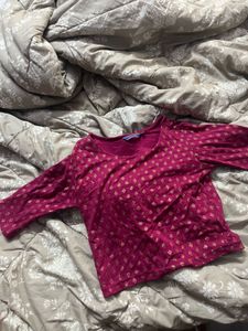 Pink Ethnic Crop Top / Blouse 🎀