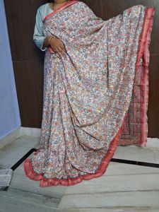 Elegant Blue Floral Saree
