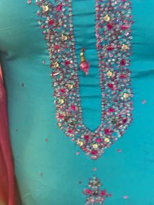 Stylish Blue Embroidered Salwar Suit