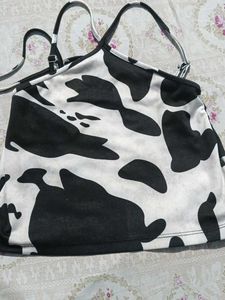 Cow Print Halter Neck Top