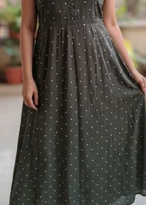 Olive Green Polka Dot Dress
