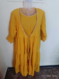 xxl Elegant Yellow double layer  Kurta