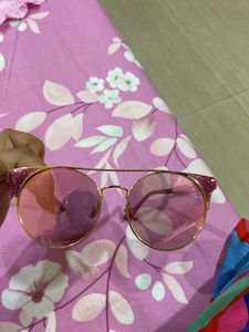 Diamond Cat Eye  pink glitter Glasses