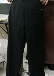Cotton Blend Black Stripped Trousers