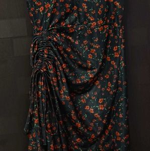 Ruched Floral Mini Dress