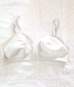 Soft White Cotton Non-Padded Bralette by K Lingeri