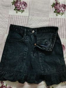 Denim Skirt Short Y2k Frill