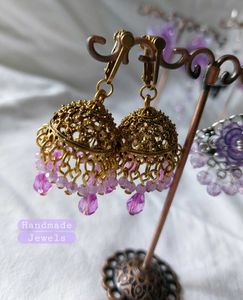 Purple/Black Theme Handmade Earrings