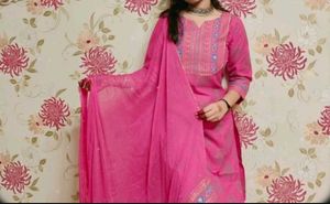 Pink Kurta Set - Pant And Beautiful Kurt