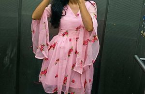 Pink Floral Mini Dress