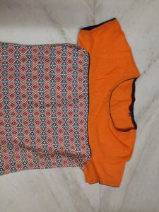 Pure cotton straight A-line kurti by Sangria.