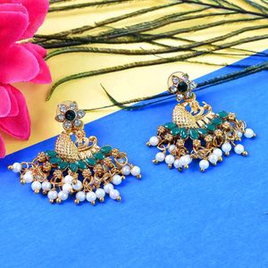 Beautiful Peacock Design American Diamond Earings