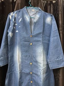 Denim Button-Down Kurti