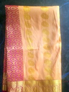 Elegant Pink &amp; Gold Saree