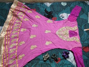 Pink Embroidery Gown With New Pant