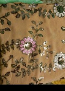 Sequin Work Saree With Stiched Blouse