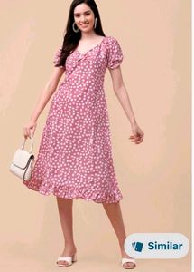 Pink Polka Dot Midi Dress