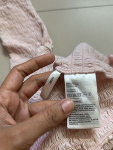 H&amp;M Off-shoulder Powder Pink Top