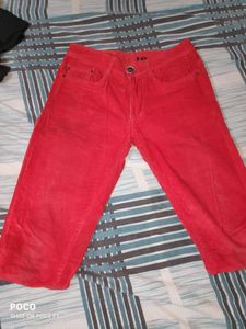 pretty red velvet jeans.
