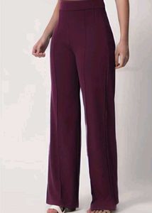 Wide Leg Trousers - Plum